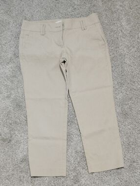 LOFT Neutral Beige Cropped Ankle Pants